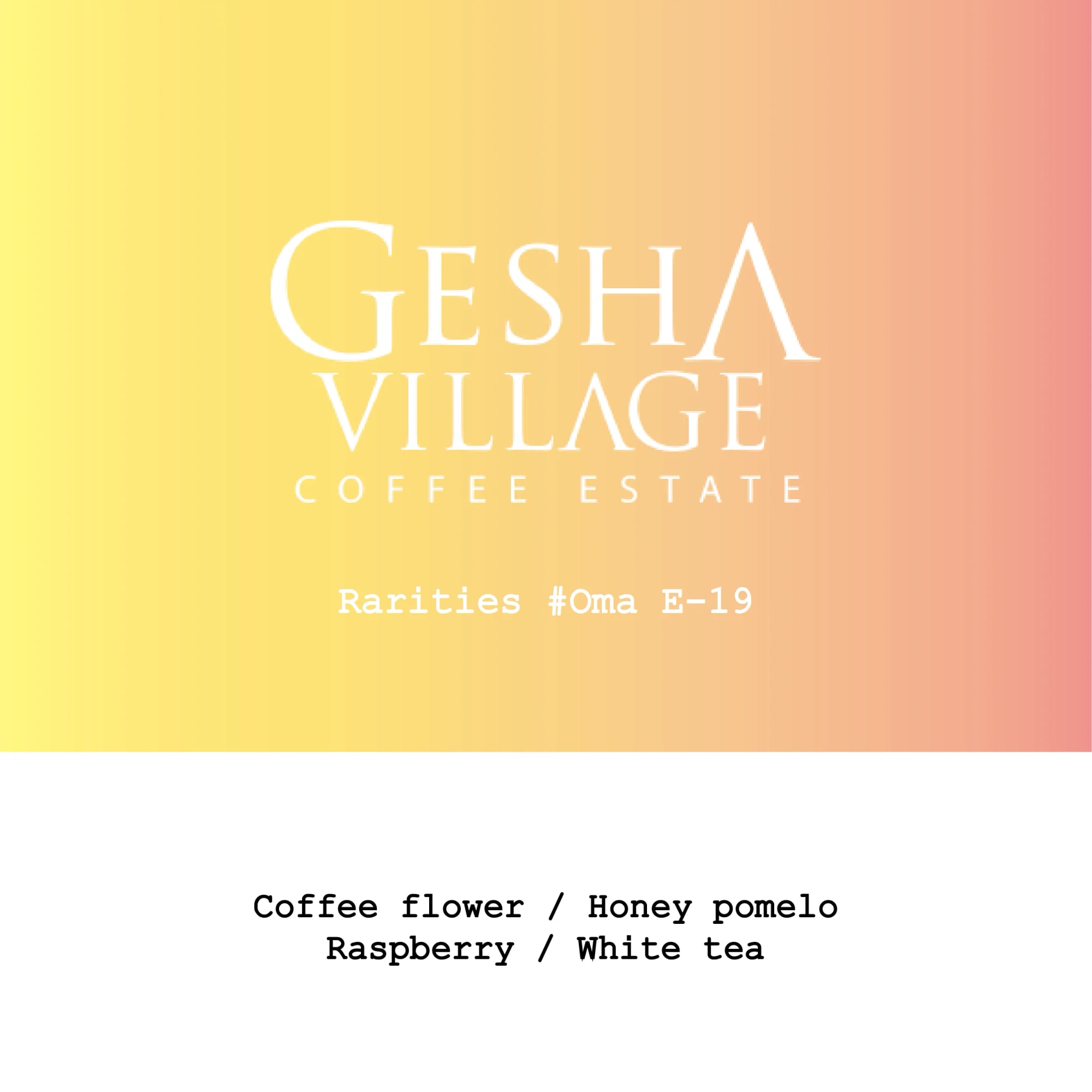 Ethiopia Gesha Village Oma Gesha1931 Mossto Honey Rarities #Oma E-19 - 100g
